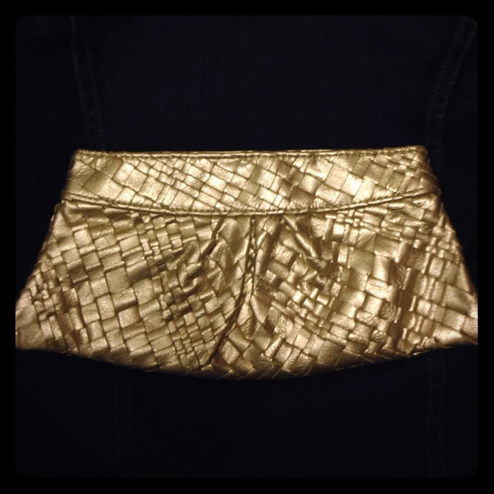 Lauren Merkin metallic leather clutch